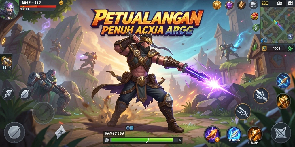 Tampilan aksi seru dalam gameplay ARPG 666F.