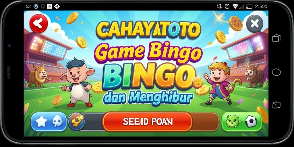 Tampilan gameplay seru dan penuh warna dalam CAHAYATOTO.