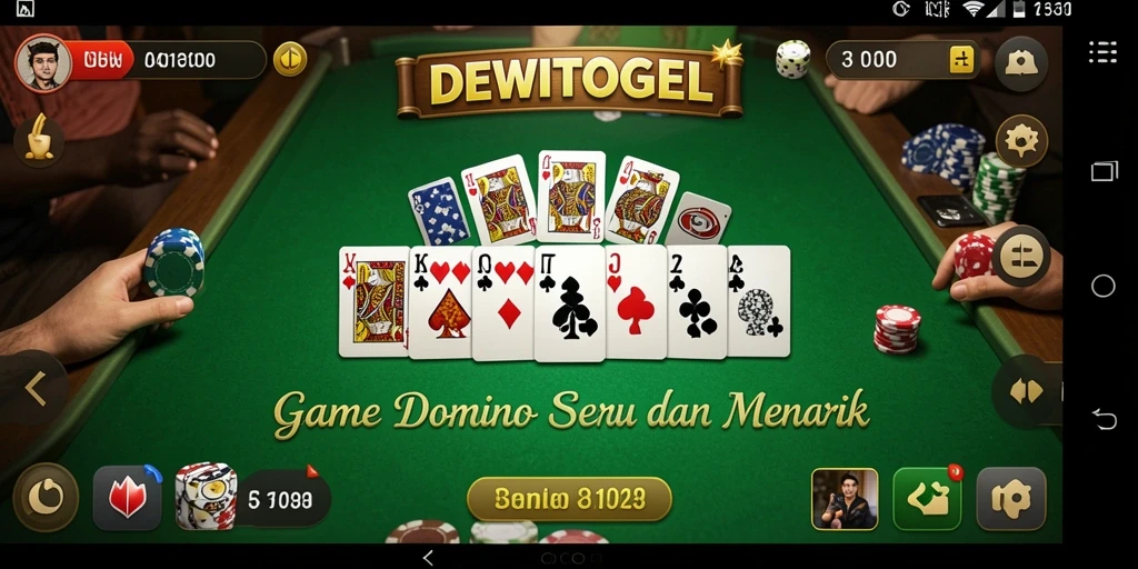 Screenshot gameplay DEWITOGEL yang menampilkan serunya bermain Domino.