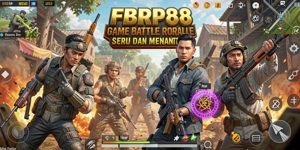 Tampilan gameplay FBRP88 dalam pertandingan Battle Royale yang intens.