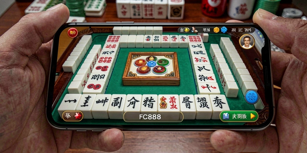 Screenshot utama FC888 menampilkan pemain yang sedang menikmati gameplay Mahjong.