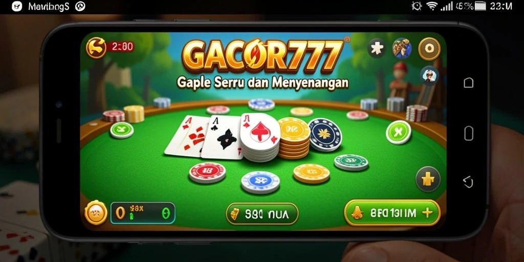 Tampilan seru dari gameplay GACOR777 yang menampilkan permainan Gaple.