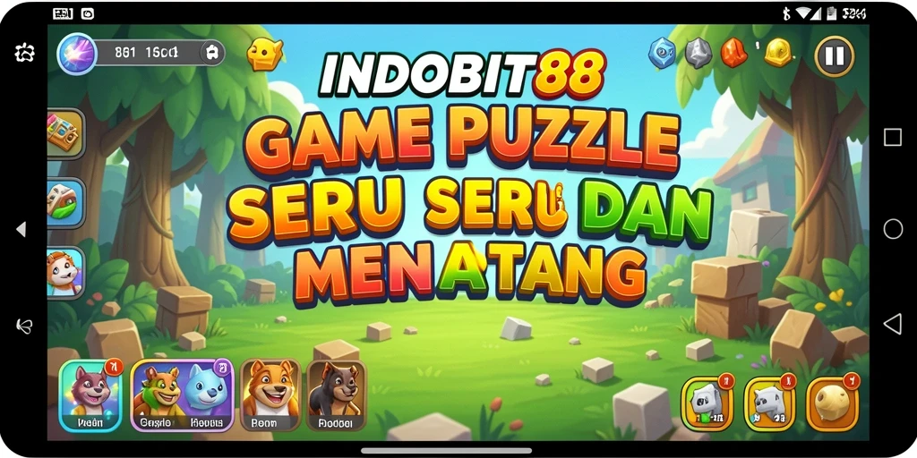Tampilan gameplay seru INDOBIT88 dengan berbagai puzzle menarik.