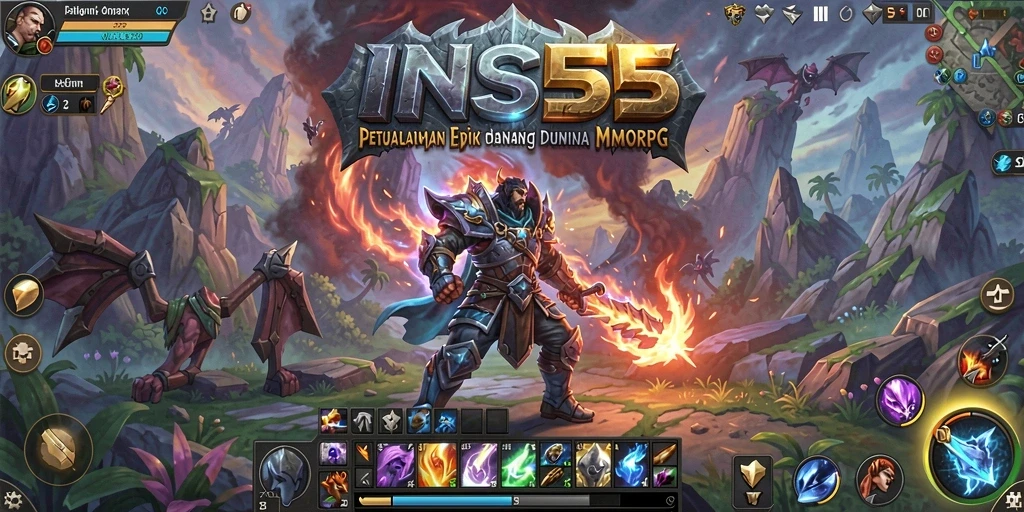 Tangkapan layar dari gameplay INS55 yang menampilkan pertempuran antar pemain.