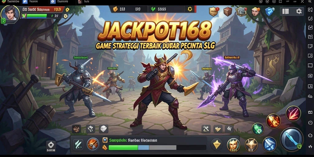 Screenshot gameplay JACKPOT168 yang menampilkan pertempuran strategis.