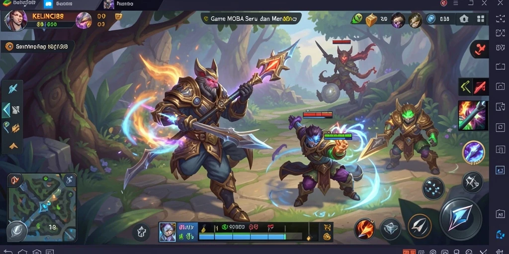 Tampilan menarik dari gameplay MOBA KELINCI88 yang seru.