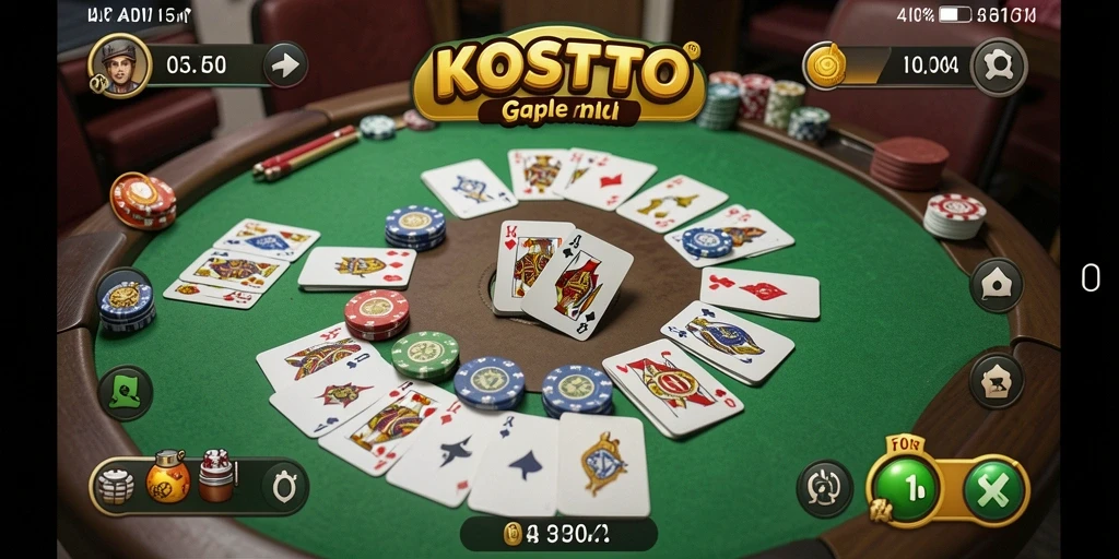 Gameplay seru KOSTOTO yang menghadirkan keseruan Gaple.