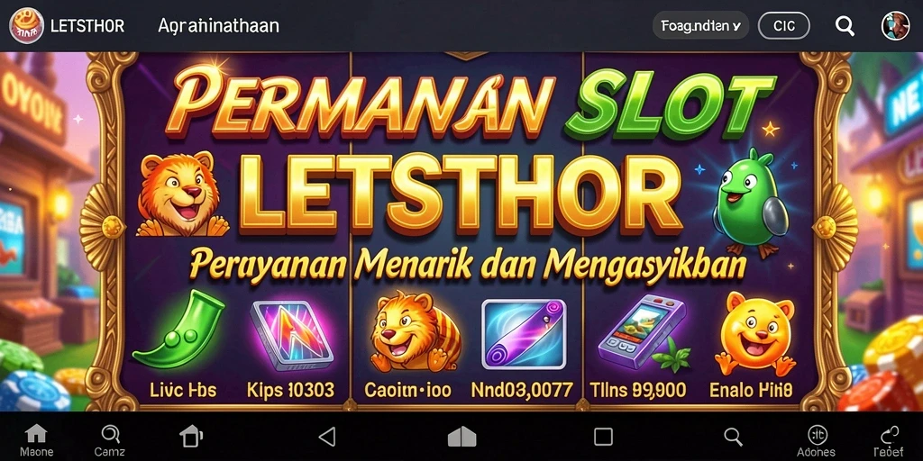 Screenshot gameplay LETSTHOR yang menampilkan simbol dan fitur Slot.