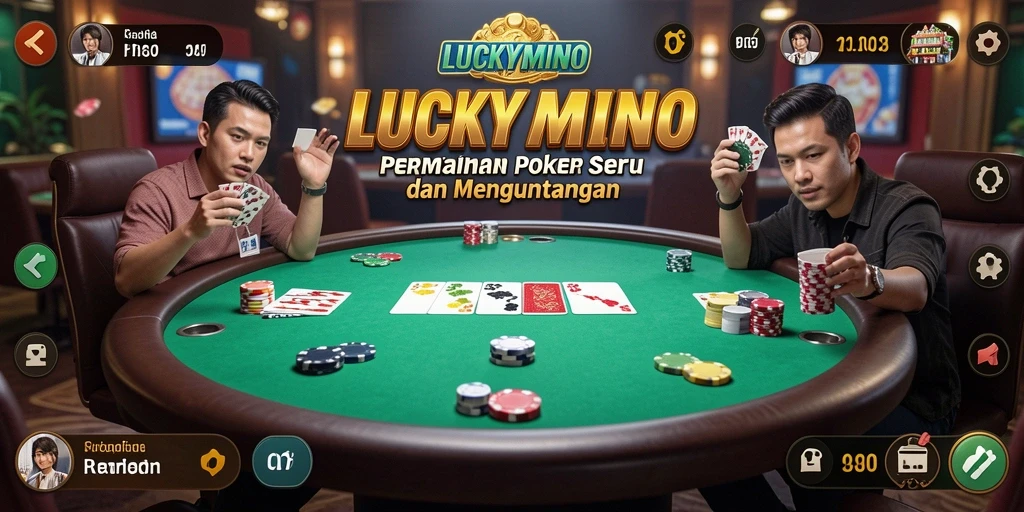 Tampilan menarik dari gameplay Poker di LUCKYMINO.