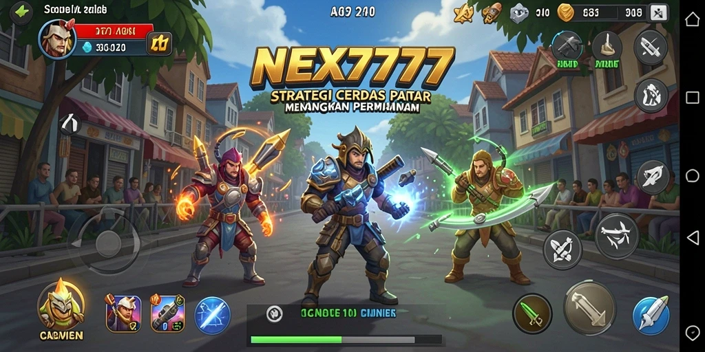 Tangkapan layar NEX777 yang menunjukkan pertempuran strategis yang mendebarkan.
