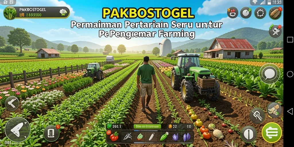 Tampilan screenshot <strong>PAKBOSTOGEL</strong> menampilkan lahan pertanian yang subur dan penuh warna.