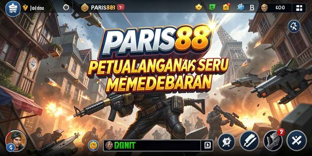Tangkapan layar yang menampilkan aksi mendebarkan dalam PARIS88.