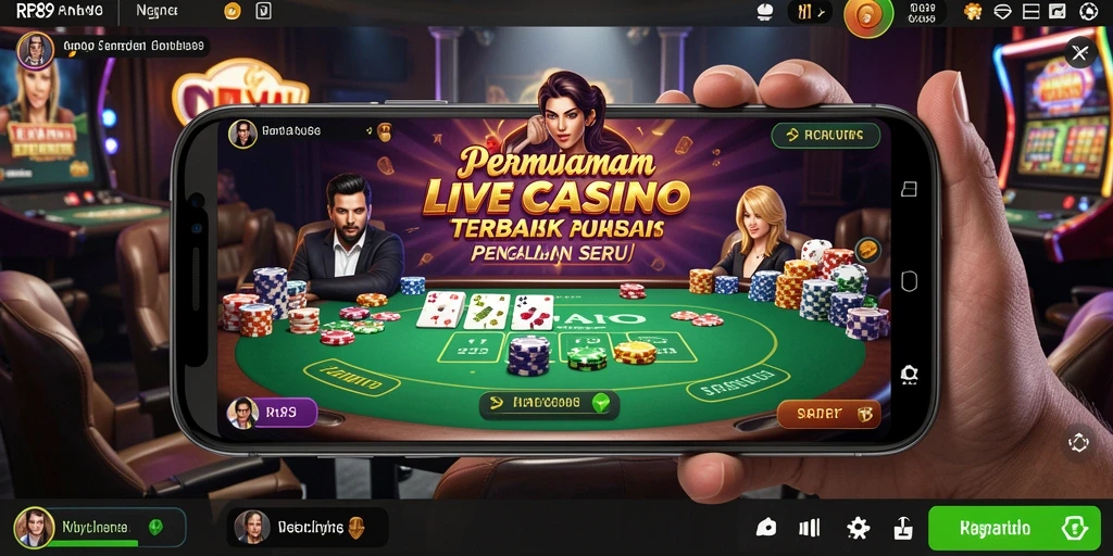 Screenshot gameplay Live Casino RR89 yang menampilkan dealer profesional dan suasana kasino.