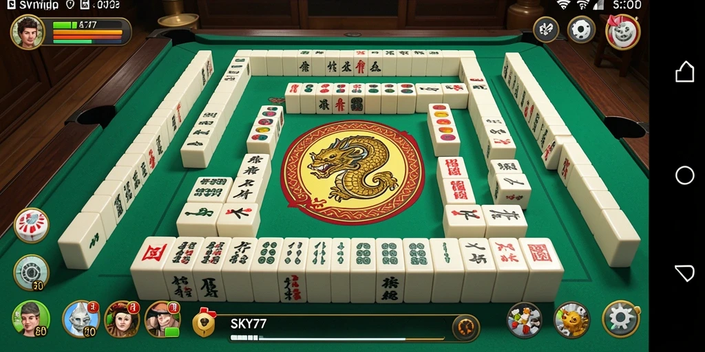 Tampilan menarik gameplay Mahjong di SKY77.