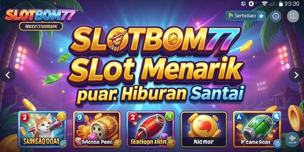 Tampilan gameplay SLOTBOM77 yang mengasyikkan dan penuh warna.
