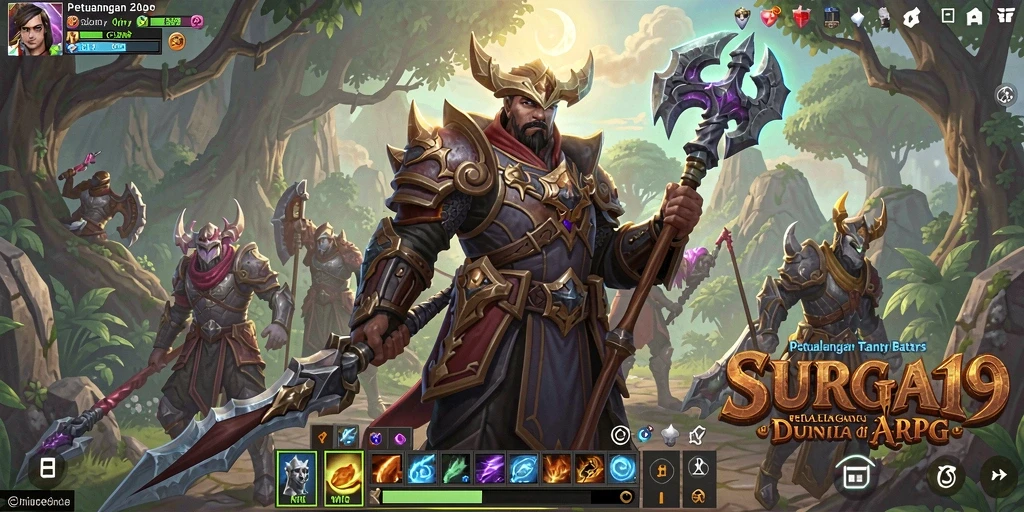 Tampilan gameplay <strong>SURGA19</strong> yang menampilkan aksi pertarungan yang seru.
