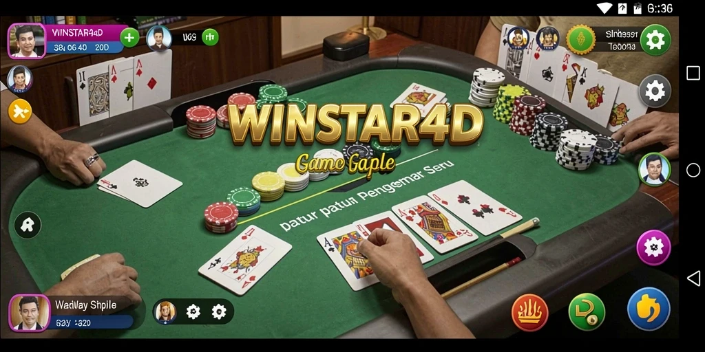 Gameplay seru Gaple di WINSTAR4D dengan teman-teman.